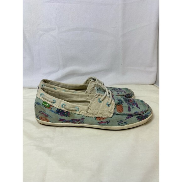 Sanuk Island Print Slip on sz 8 Boating,Casual, Lightweight - Picture 2 of 8